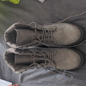 Gray Combat boots